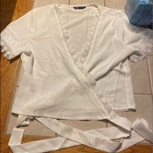 White Strappy Wrap Top Size M